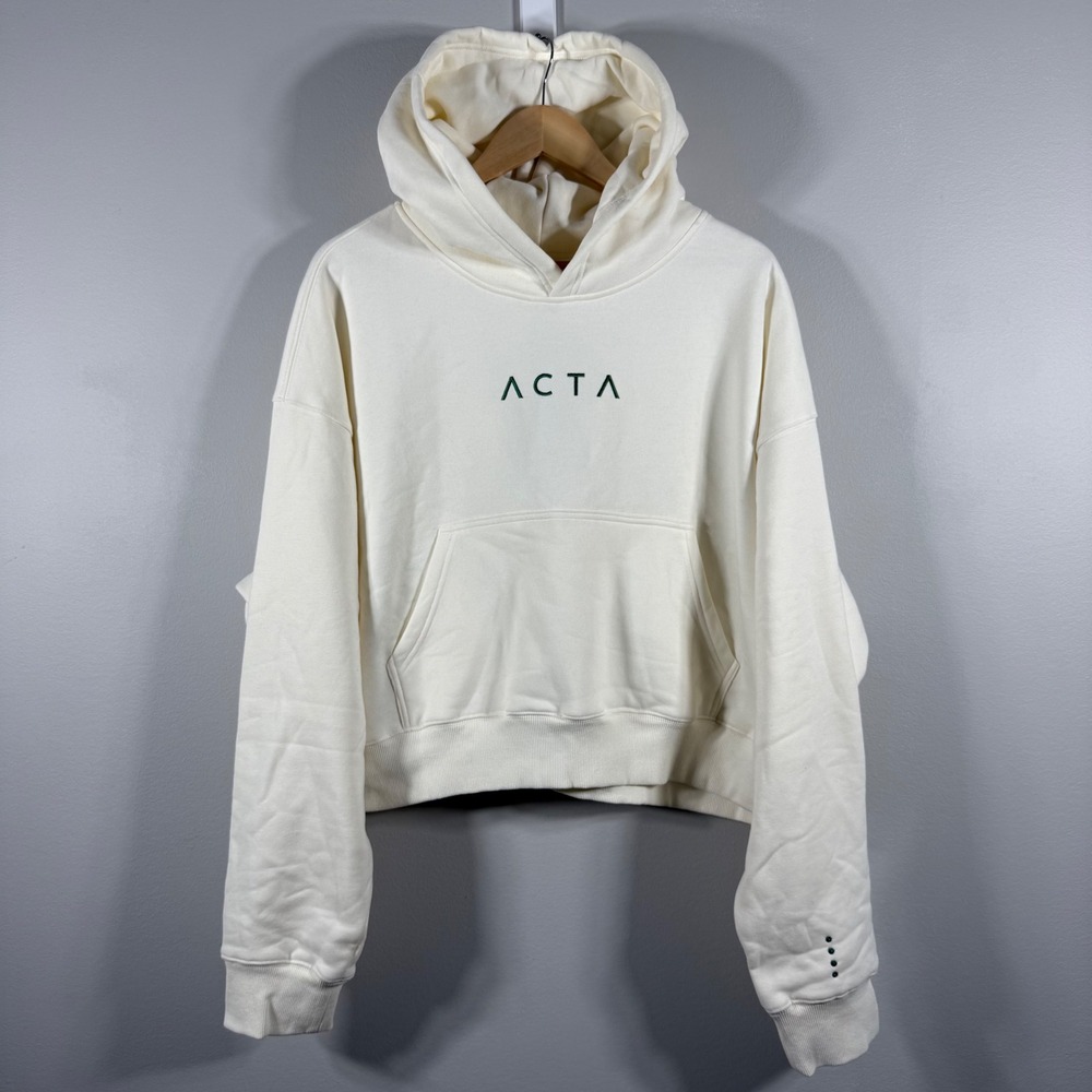 ACTA Embroidered Logo Pullover Hoodie Cream XXL/XXXL